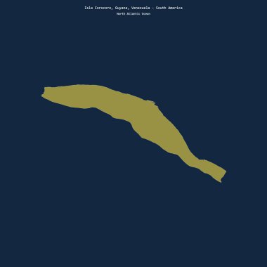 Kuzey Atlantik Okyanusu 'ndaki Corocoro Adası' nın şekli Guyana, Venezuela arasında paylaşılır.
