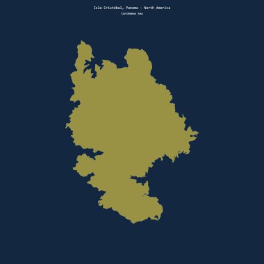 Panama 'ya ait Karayip Denizi' ndeki Cristobal Adası 'nın şekli