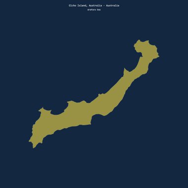 Avustralya 'ya ait Arafura Denizi' ndeki Elcho Adası 'nın şekli.