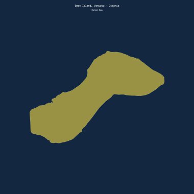 Mercan Denizi 'ndeki Emae Adası' nın şekli, Vanuatu 'ya ait.