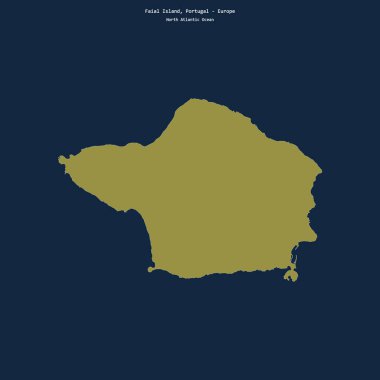 Portekiz 'e ait Kuzey Atlantik Okyanusu' ndaki Faial Adası 'nın şekli