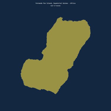 Gine Körfezi 'ndeki Fernando Poo Adası' nın şekli, Ekvator Ginesine ait.