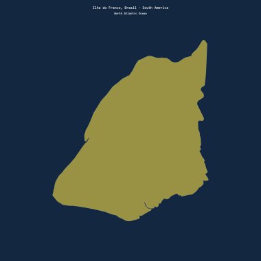 Brezilya 'ya ait Kuzey Atlantik Okyanusu' ndaki Ilha do Franco 'nun şekli.