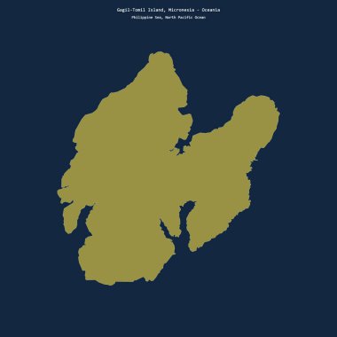 Filipin Denizi 'ndeki Gagil-Tomil Adası şekli, Mikronezya' ya ait.