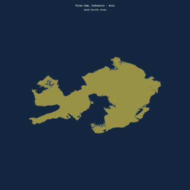 Güney Pasifik Okyanusu 'ndaki Pulau Gam' ın şekli, Endonezya 'ya ait.