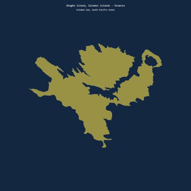 Solomon Adalarına ait Solomon Denizi 'ndeki Ghaghe Adası' nın şekli.