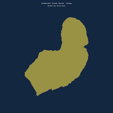 Barents Denizi 'ndeki Graham Bell Adası' nın şekli, Rusya 'ya ait.