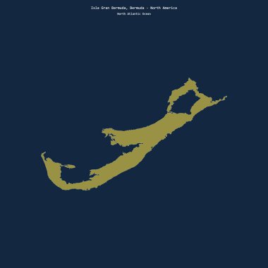 Shape of Isla Gran Bermuda in the North Atlantic Ocean, belonging to Bermuda clipart