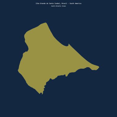 Güney Atlantik Okyanusu 'nda Brezilya' ya ait Ilha Grande de Santa Isabel 'in şekli.