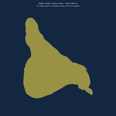 Güneydoğu Alaska 'nın Sahil Suları' ndaki Guemes Adası 'nın şekli ve Birleşik Devletler' e ait British Columbia.
