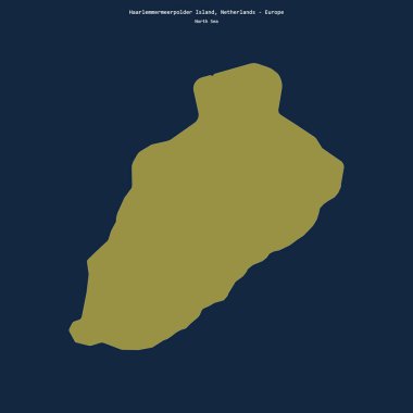 Kuzey Denizi 'nde Hollanda' ya ait Haarlemmermeerpolder Adası 'nın şekli