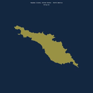 Bering Denizi 'ndeki Hawaii Adası' nın şekli, Amerika Birleşik Devletleri 'ne ait.