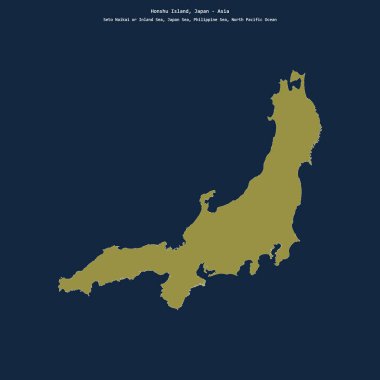 Japon Denizi 'ndeki Honshu Adası' nın şekli, Japonya 'ya ait.