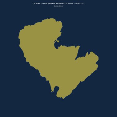 Hint Okyanusu 'ndaki Ile Howe' un şekli. Güney ve Antarktika topraklarına ait.