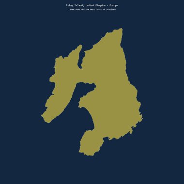 İskoçya 'nın batı kıyısındaki iç denizlerdeki Islay Adası' nın şekli, Birleşik Krallık 'a ait.