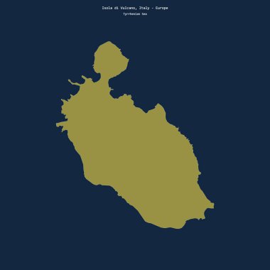 İtalya 'ya ait Tyrhenian Denizi' ndeki Isola di Vulcano 'nun şekli