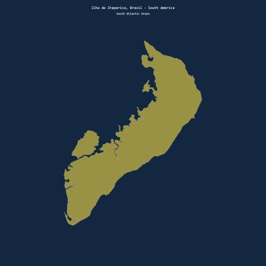 Brezilya 'ya ait Güney Atlantik Okyanusu' ndaki Ilha de Itaparica 'nın şekli