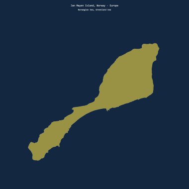 Norveç Denizi 'ndeki Jan Mayen Adası' nın şekli.