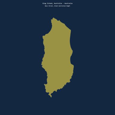 Avustralya 'ya ait Bass Boğazı' ndaki Kral Adası 'nın şekli.