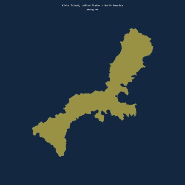 Bering Denizi 'ndeki Kiska Adası' nın şekli, Birleşik Devletler 'e ait.