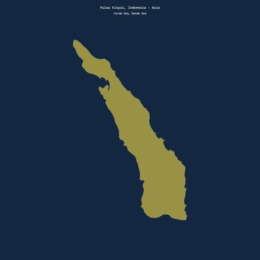 Ceram Denizi 'ndeki Pulau Kisyui' nin şekli, Endonezya 'ya ait.