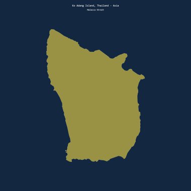 Tayland 'a ait Malacca Boğazı' ndaki Ko Adang Adası 'nın şekli.