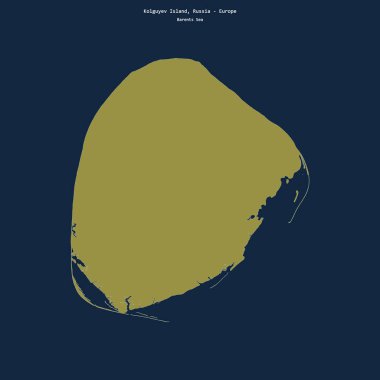 Barents Denizi 'ndeki Kolguyev Adası' nın şekli Rusya 'ya ait.