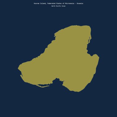 Mikronezya Birleşik Devletleri 'ne ait Kuzey Pasifik Okyanusu' ndaki Kosrae Adası 'nın şekli