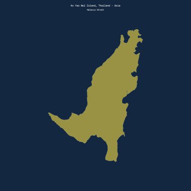 Tayland 'a ait Malacca Boğazı' ndaki Ko Yao Noi Adası 'nın şekli.