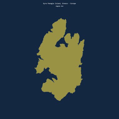 Yunanistan 'a ait Ege Denizi' ndeki Kyra Panagia Adası 'nın şekli