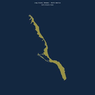 Shape of Long Island in the North Atlantic Ocean, belonging to Bahamas clipart