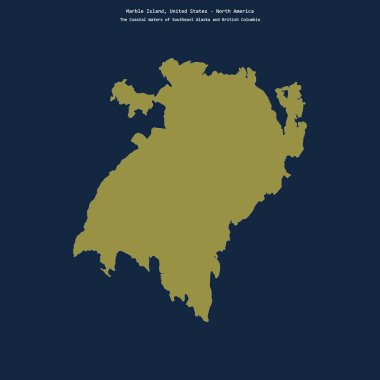Güneydoğu Alaska 'nın Kıyı Suları' ndaki Mermer Ada 'nın şekli ve Birleşik Devletler' e ait British Columbia