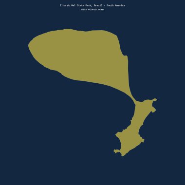 Shape of Ilha do Mel State Park in the South Atlantic Ocean, belonging to Brazil clipart