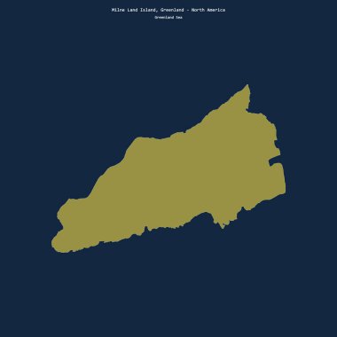 Grönland Denizi 'ndeki Milne Adası' nın şekli. Grönland 'a ait.