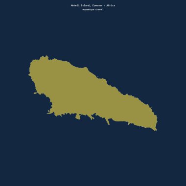 Mozambik Kanalı 'ndaki Moheli Adası' nın şekli, Comoros 'a ait.