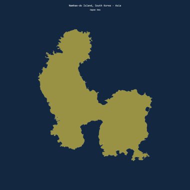 Japon Denizi 'ndeki Namhae-do Adası' nın şekli, Güney Kore 'ye ait.