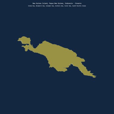 Ceram Denizi 'ndeki Yeni Gine Adası' nın şekli, Papua Yeni Gine, Endonezya
