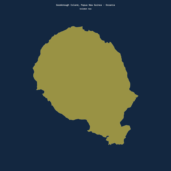 Форма Гуддостаточного острова в Соломоновом море, принадлежащего Папуа - Новой Гвинее