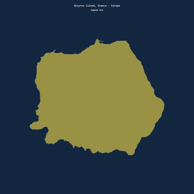 Yunanistan 'a ait Ege Denizi' ndeki Nisyros Adası 'nın şekli