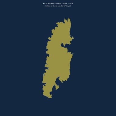 Bengal Körfezi 'ndeki Kuzey Andaman Adası' nın şekli, Hindistan 'a ait.