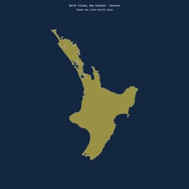 Tasman Denizi 'ndeki Kuzey Adası' nın şekli Yeni Zelanda 'ya ait.