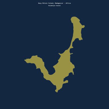 Madagaskar 'a ait Mozambik Kanalı' ndaki Meraklı Mitsio Adası 'nın şekli