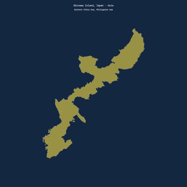 Filipin Denizi 'ndeki Okinawa Adası' nın şekli, Japonya 'ya ait.