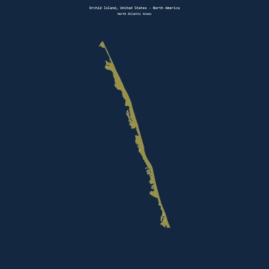 Amerika Birleşik Devletleri 'ne ait Kuzey Atlantik Okyanusu' ndaki Orkide Adası 'nın şekli