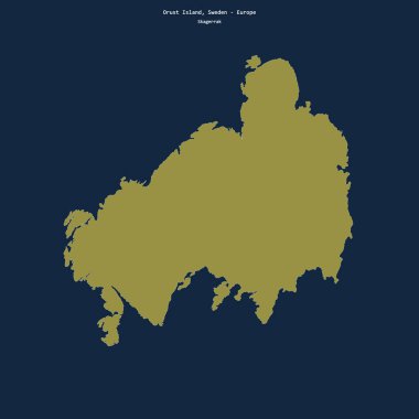 Shape of Orust Island in the Skagerrak, belonging to Sweden clipart