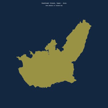 Japonya 'ya ait Seto Naikai veya İç Denizi' ndeki Osakikami Adası 'nın şekli