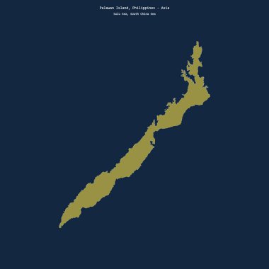 Filipinlere ait Sulu Denizi 'ndeki Palawan Adası' nın şekli