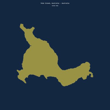 Mercan Denizi 'nde Avustralya' ya ait Palm Island 'ın şekli.