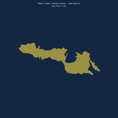 Falkland Adalarına ait Güney Atlantik Okyanusu 'ndaki Çakıl Adası' nın şekli