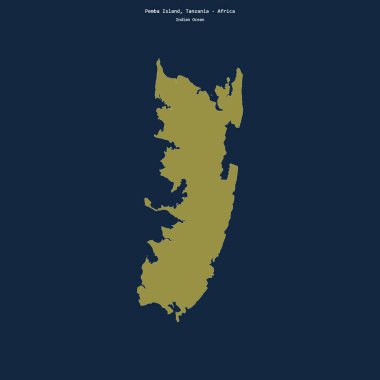 Hint Okyanusu 'ndaki Pemba Adası' nın şekli, Tanzanya 'ya ait.